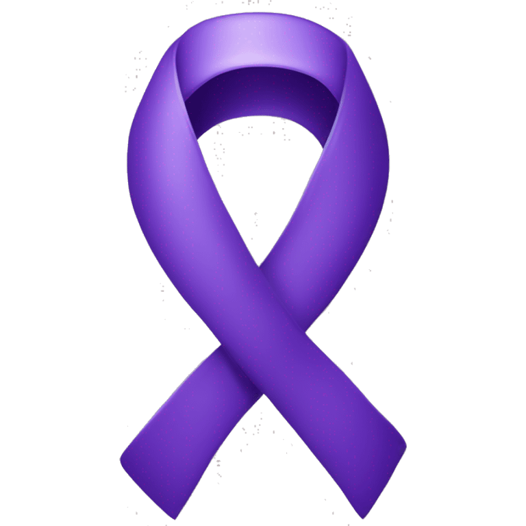 Purple awareness ribbon on transparent background emoji