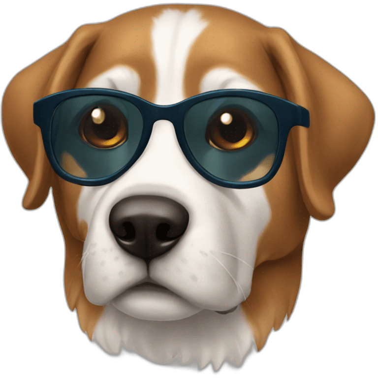 Perro lentes emoji