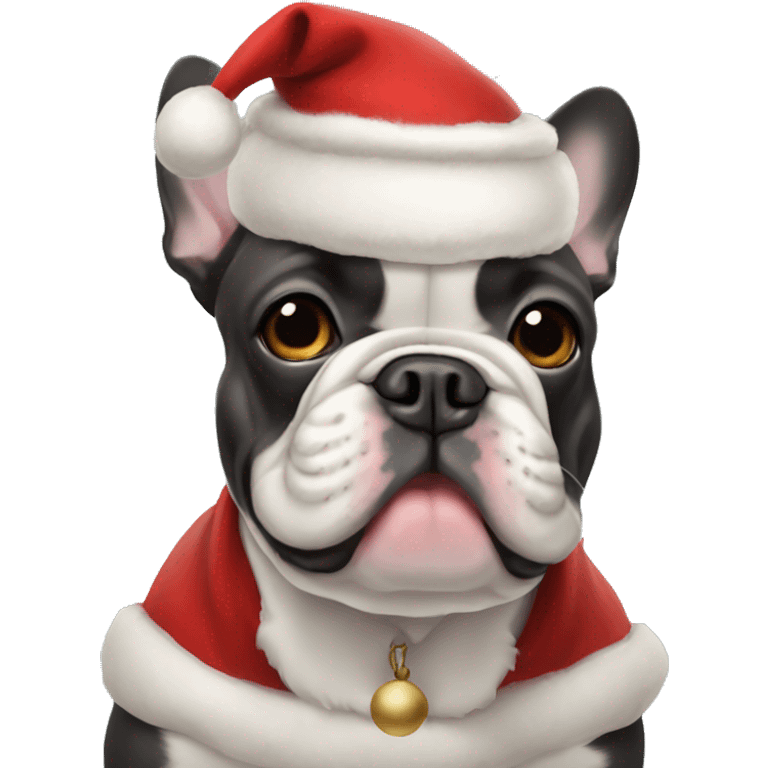 French bulldog Santa  emoji