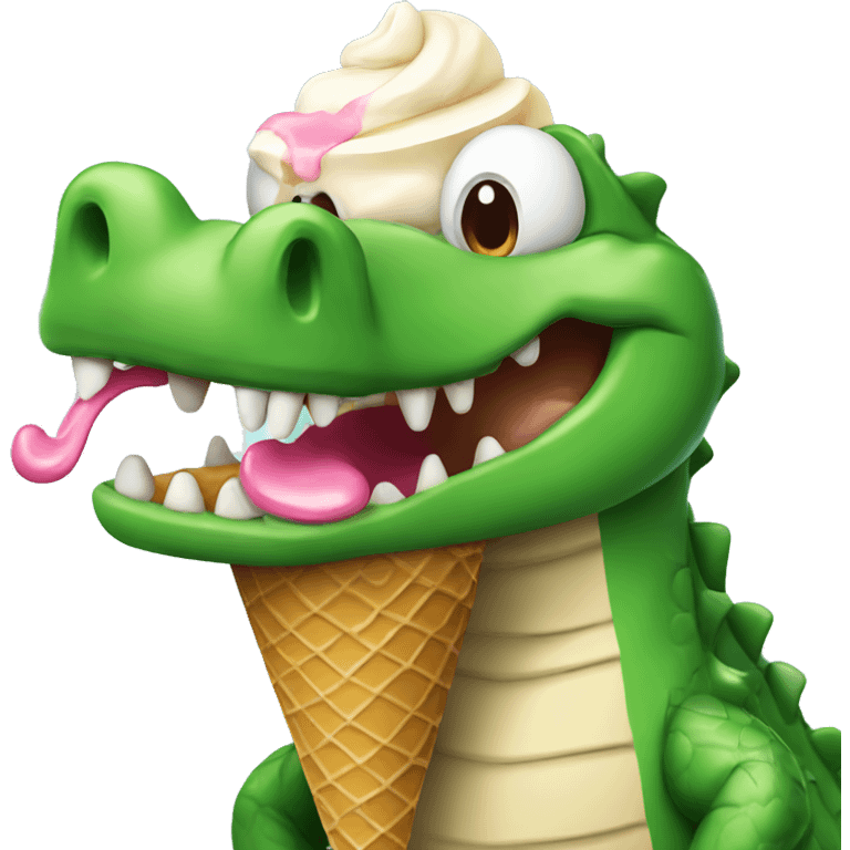 crocodile with ice cream  emoji