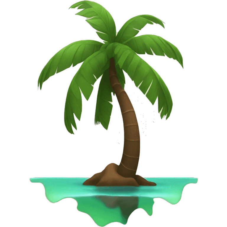 coconut tree with trunk in tones of brown and leaves in tones of green, no background, no sea, no sun, no sky emoji