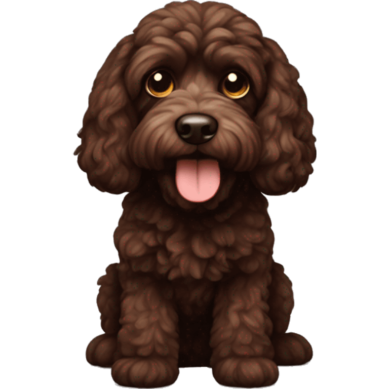 Dark brown cockapoo  emoji