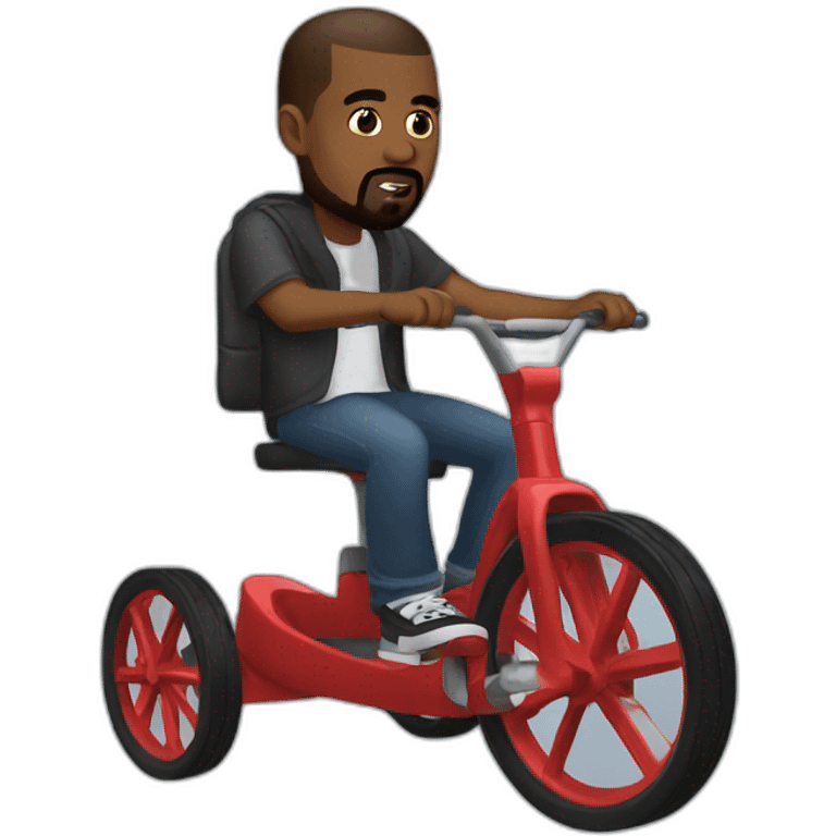 kanye west riding tricycle emoji