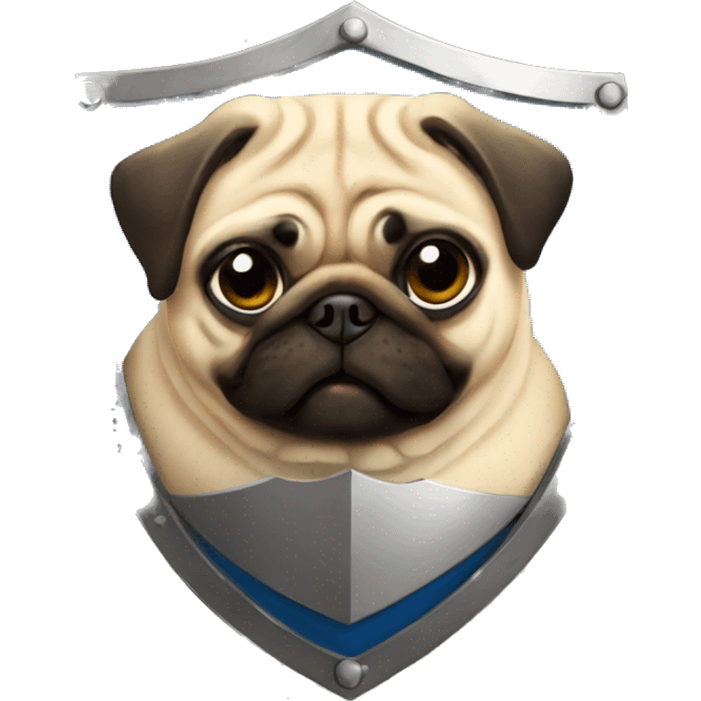 pug with a shield emoji