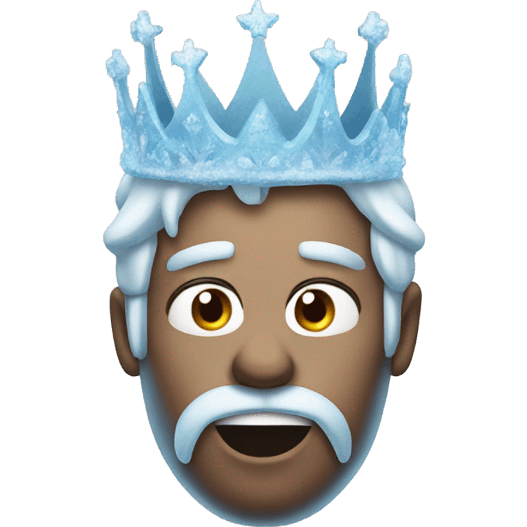 Frozen exhaling face with a crown emoji