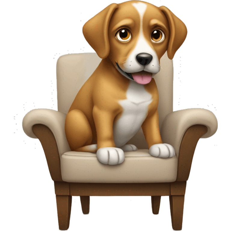 Dog sitting on a chair emoji