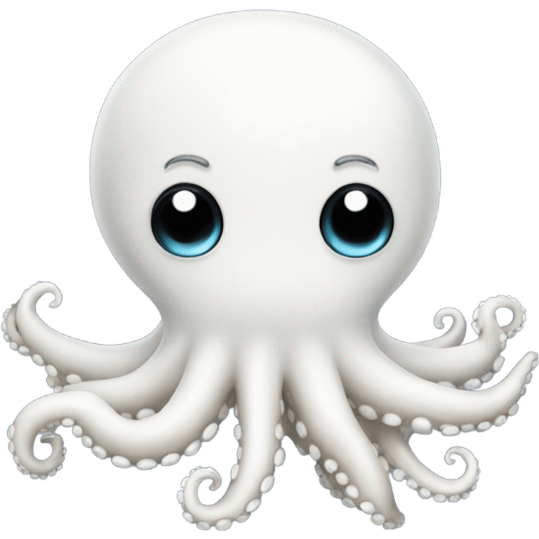 Cute almost white octopus emoji