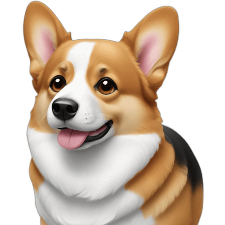 Corgi black and white with one eye black and one white emoji