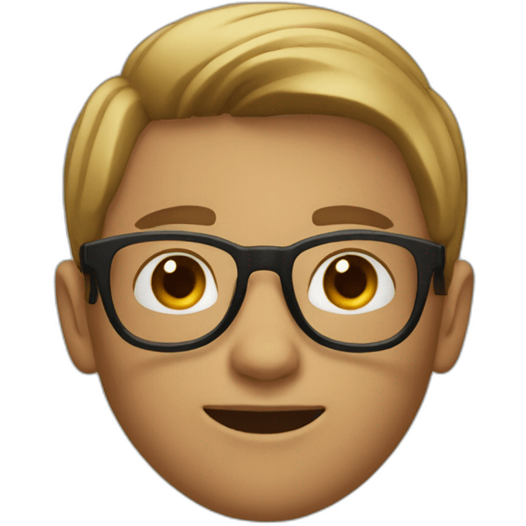 a 20 year old man with round glasses emoji