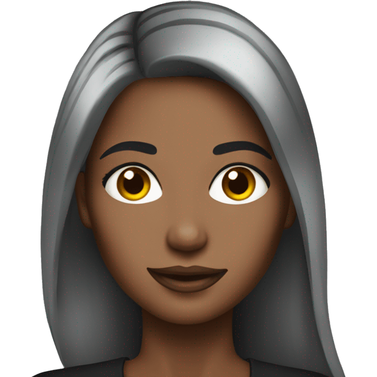 makeup artist woman with long hair black emoji