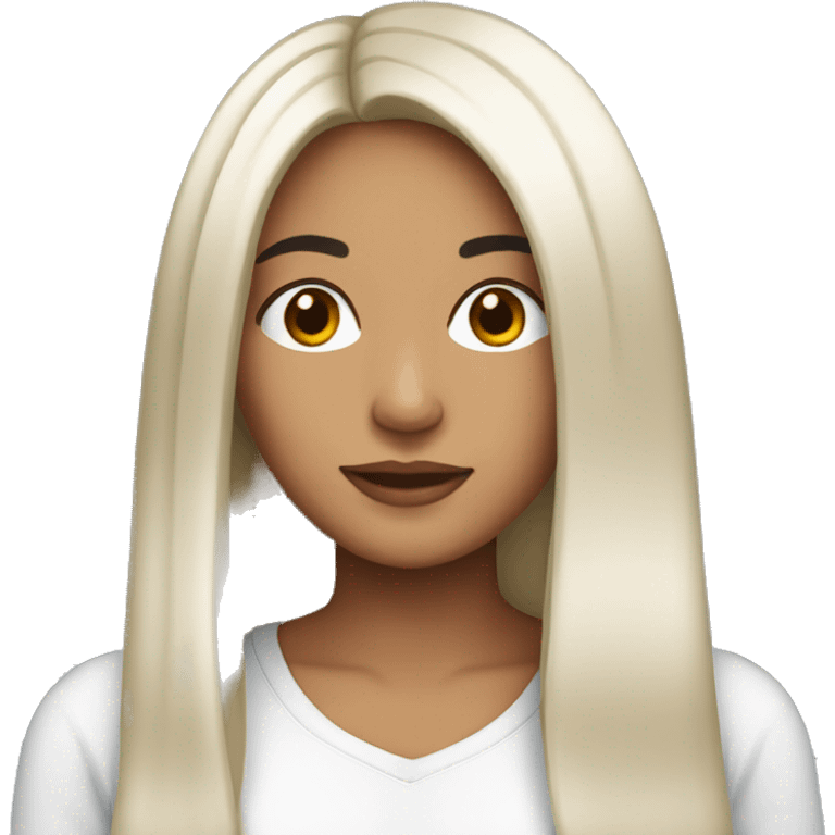 Latina with long black straight hair  emoji