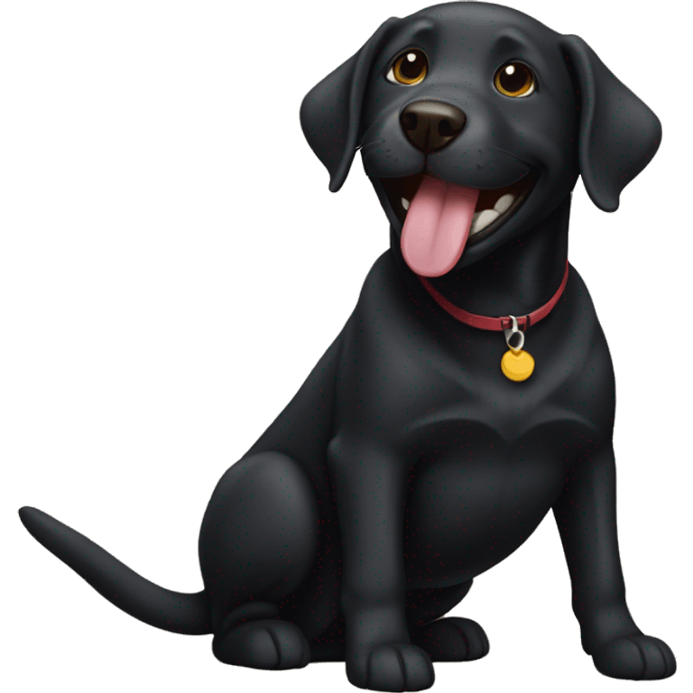 Black lab as a laughing emoji emoji