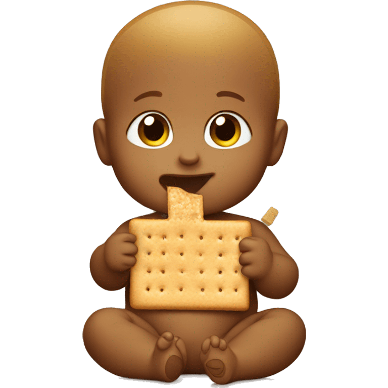 A baby eating a graham cracker emoji