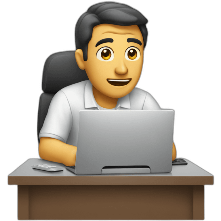 hombre viendo computadora emoji