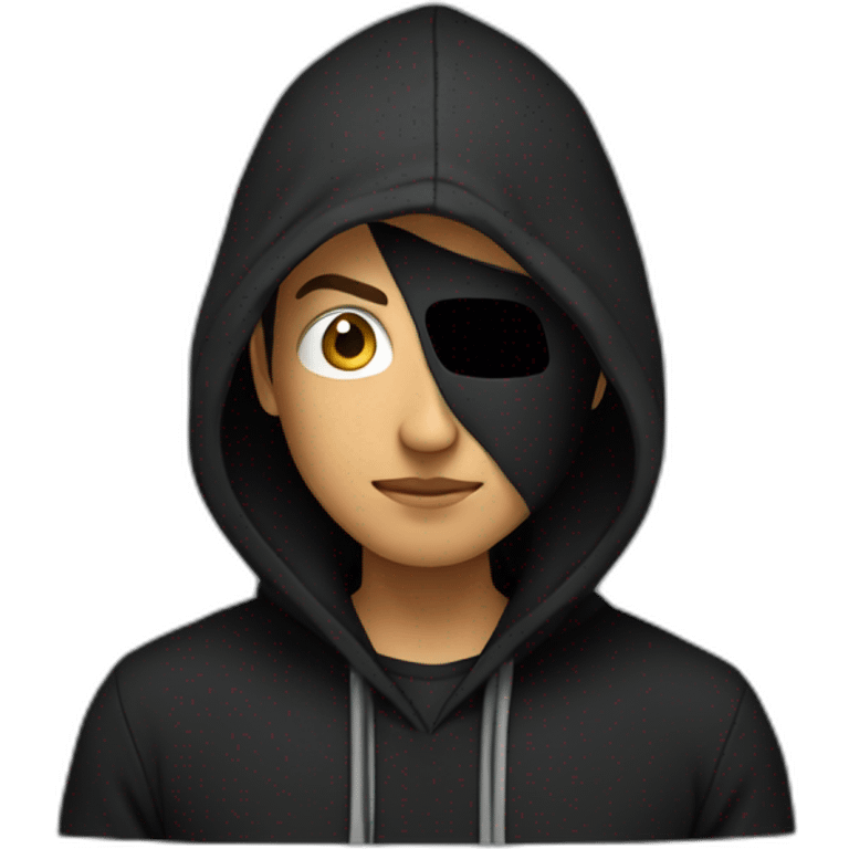 Hacker in black Hoodie emoji