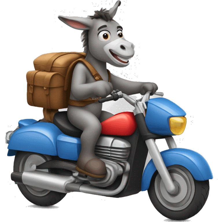 Donkey riding a motorcycle  emoji