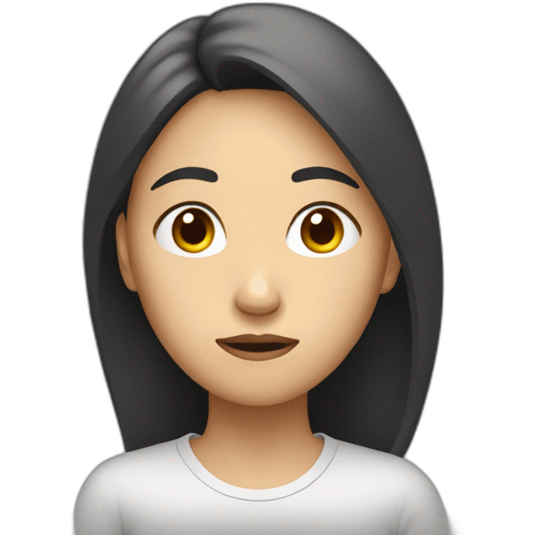 asian young woman worried emoji