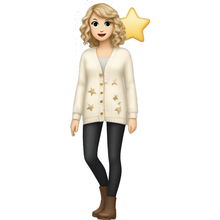 Taylor swift cream cardigan with stars not on anyone remove the person emoji