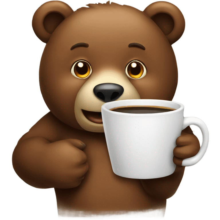 Bear with coffee emoji