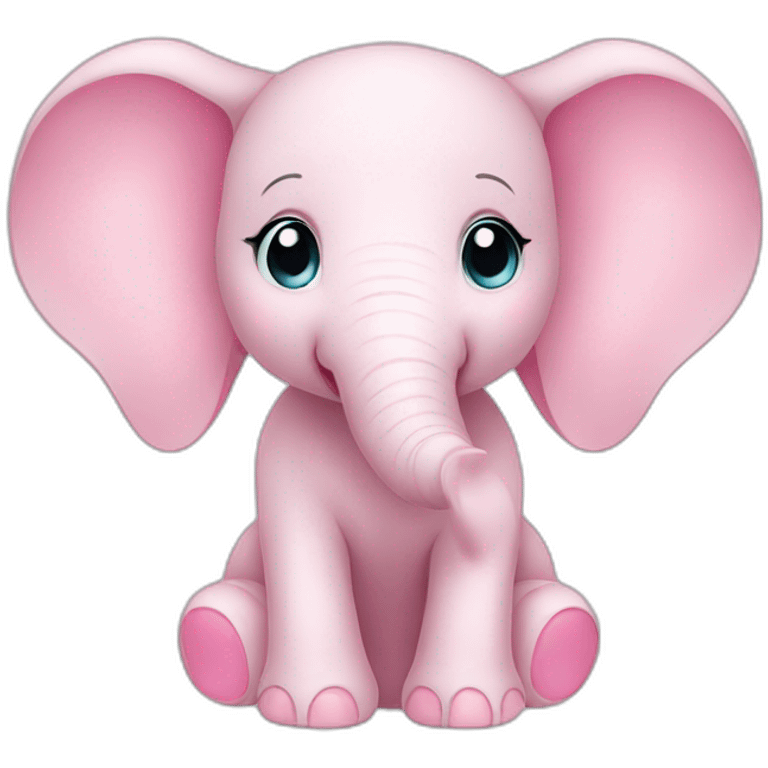 baby pink cartoon elephant emoji