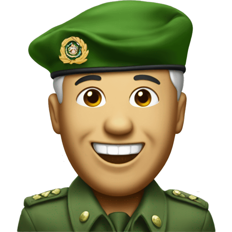 laughing emoji with green JFKSWCS beret emoji