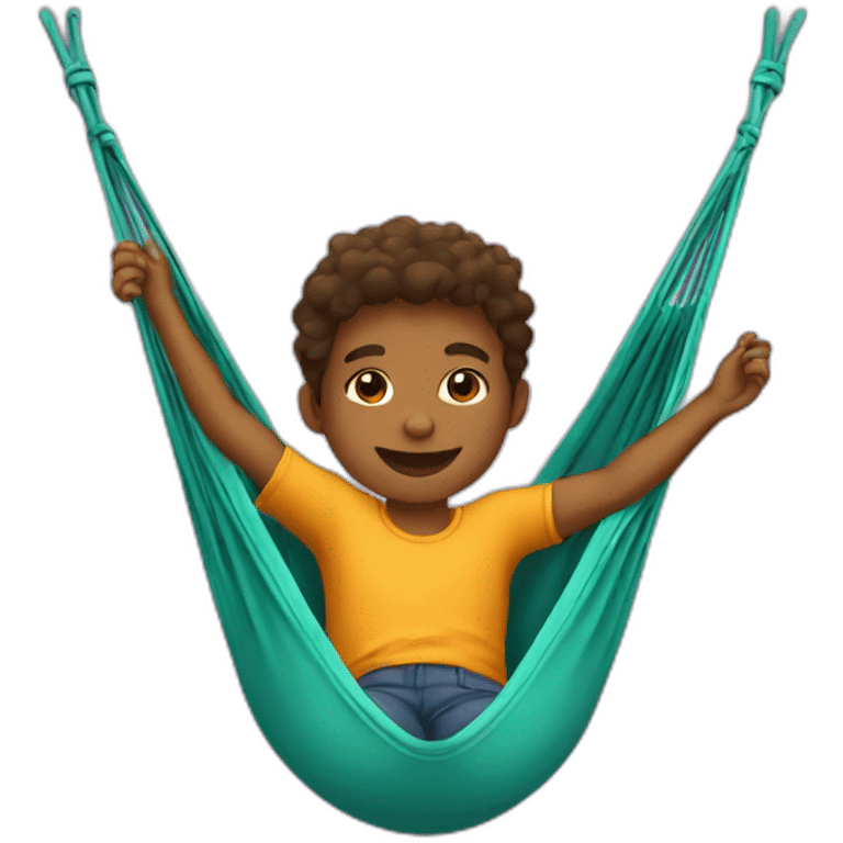 a kid laying in hammock emoji