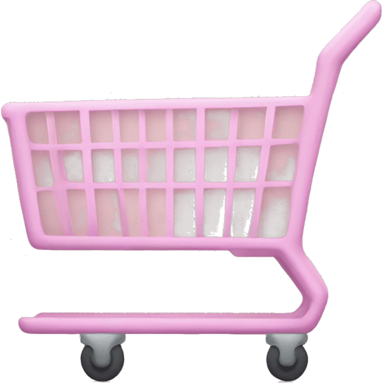 Empty Pale pink shopping cart  emoji