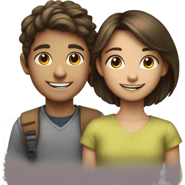 smiling girl and boy portrait emoji