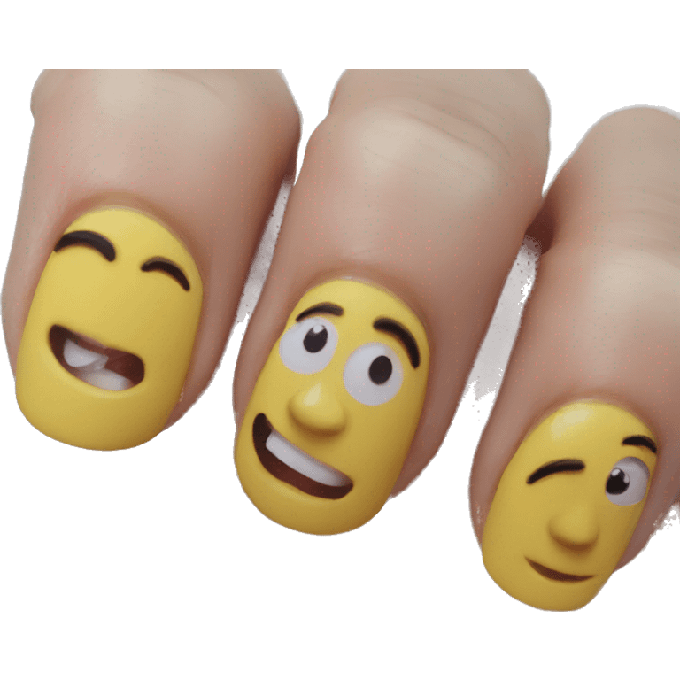 Emoji with acrylic nails emoji