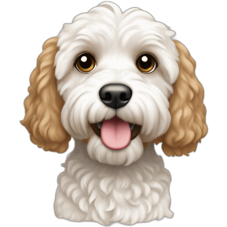 White and tan cockapoo emoji