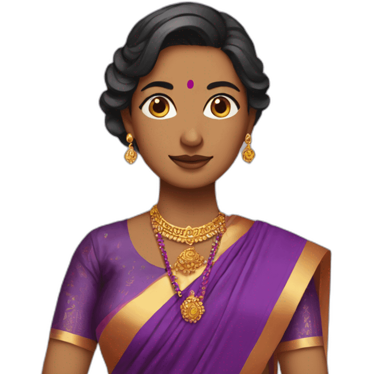 women in purple saree emoji