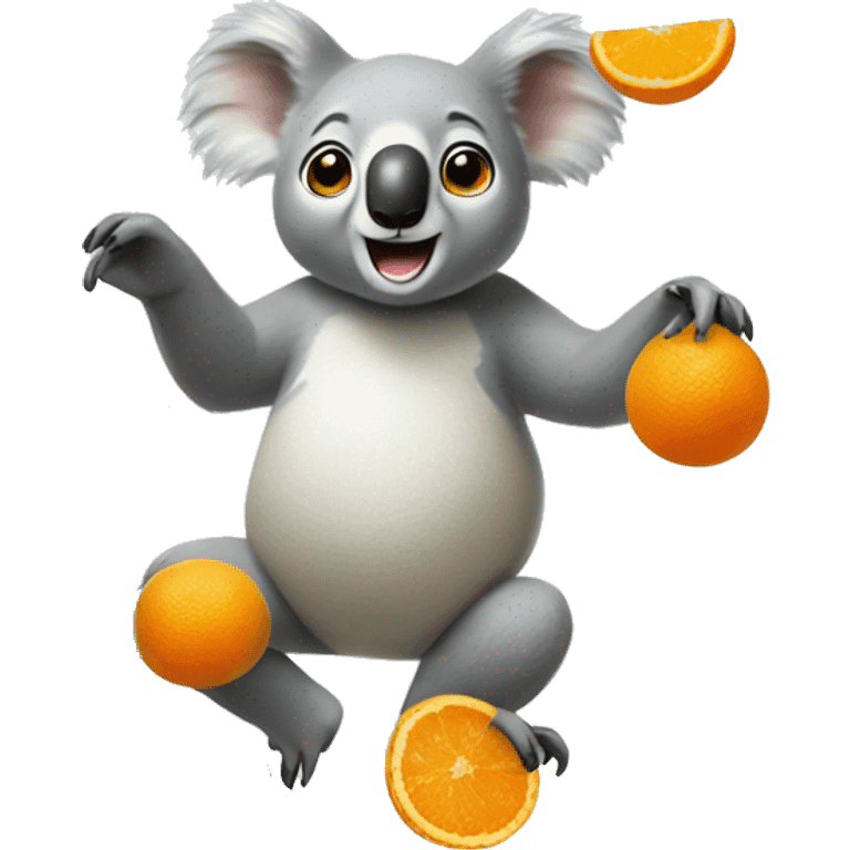 koala juggling avocados and oranges emoji