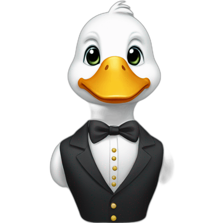 general white duck in suit emoji