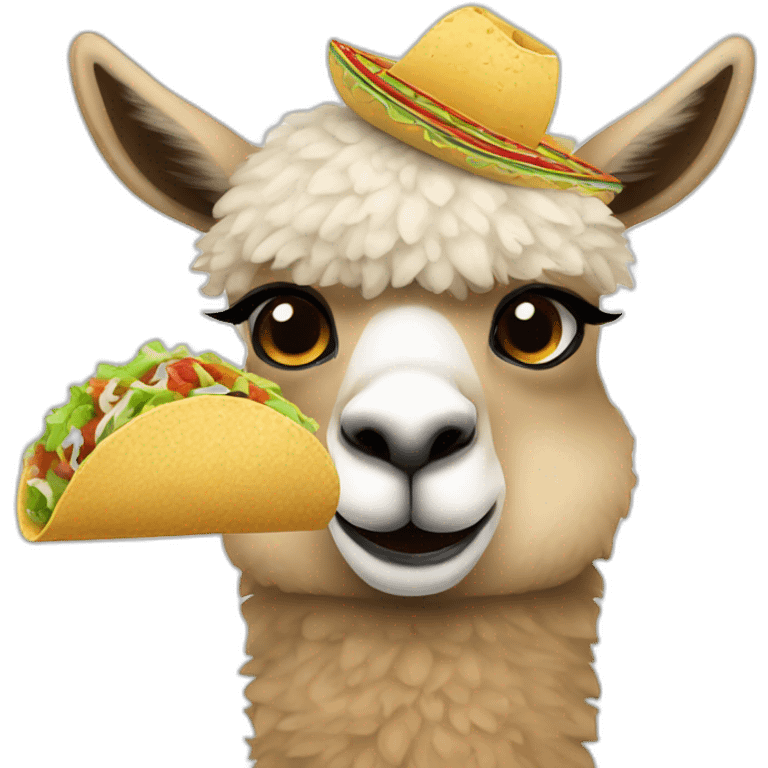 alpaca eating mexican taco emoji