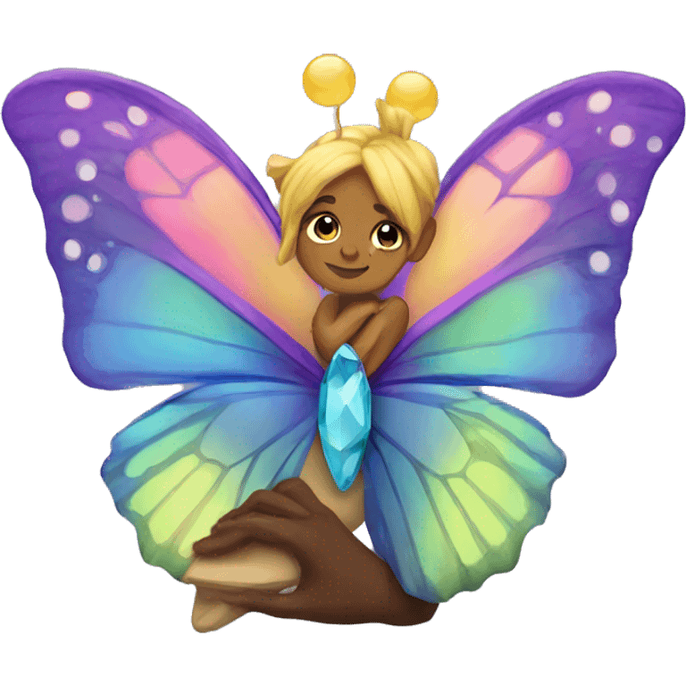 Gem and butterfly collaboration  emoji