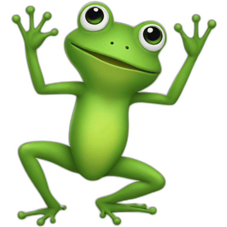 Frog dancing minimalist emoji