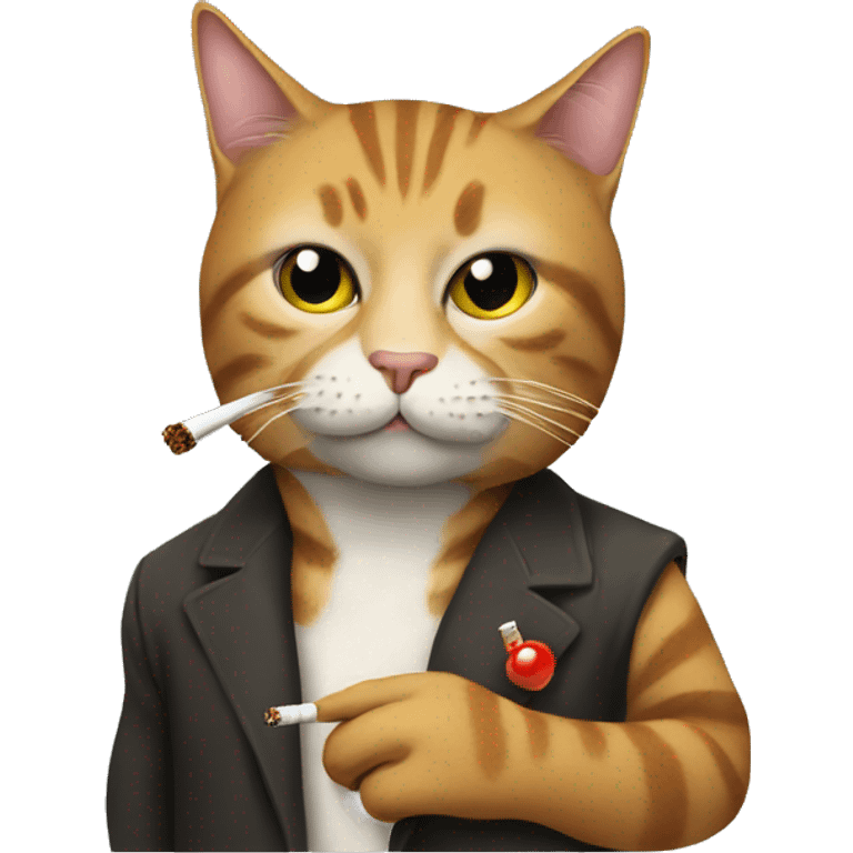 A cat smoking a cigarette  emoji