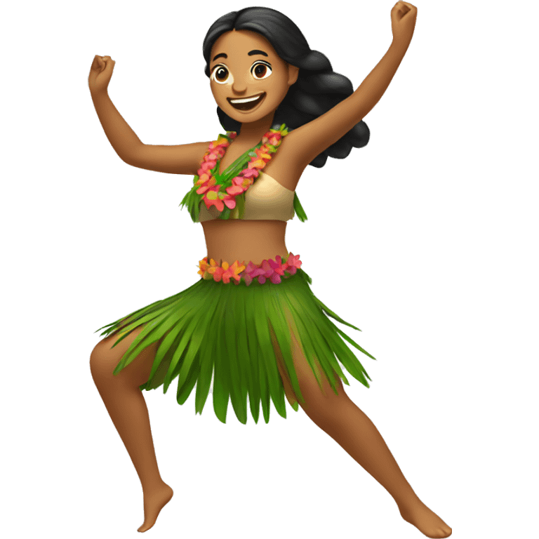 Hawaiian girl dancing hula emoji