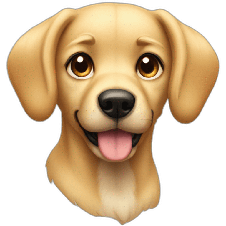 cute fully blond dog ears up dark snout emoji