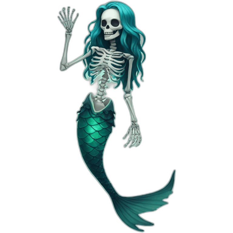 skeleton mermaid emoji