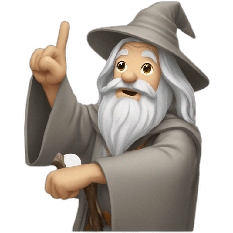 Gandalf making the rock sign emoji