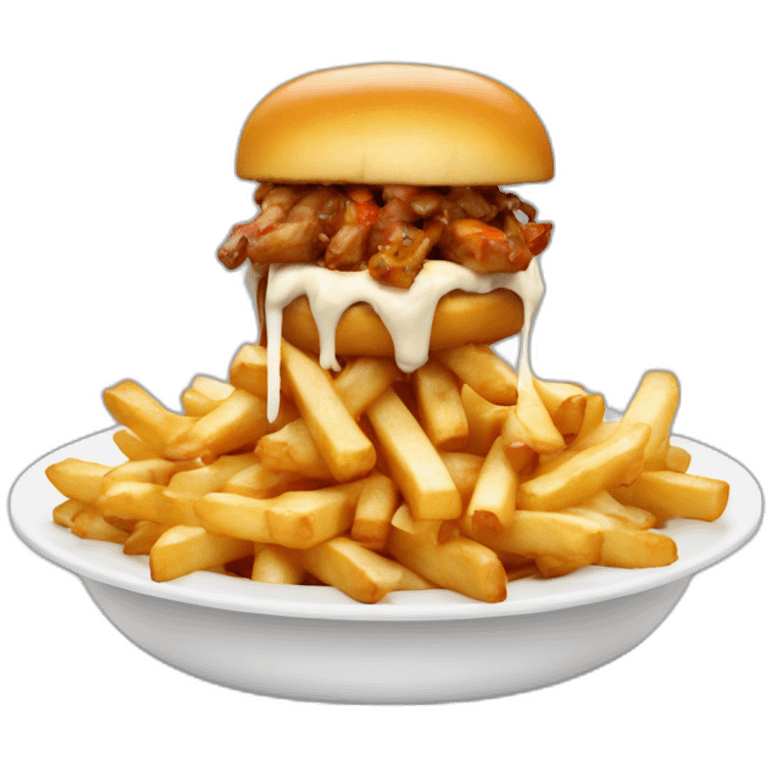 Poutine qui mange un kebab  emoji