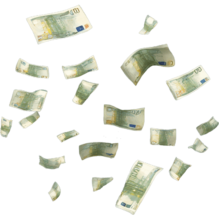 euro banknotes flying emoji