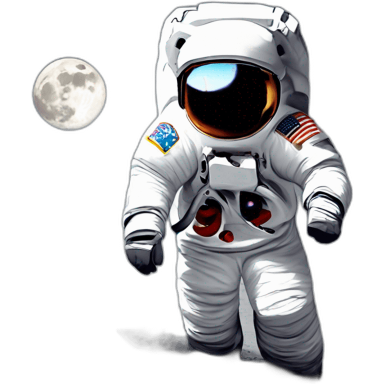 astronout moon walking on the moon emoji