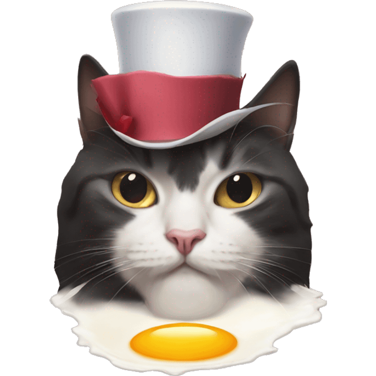 eggs with top hats cat ears and fried egg Egg emoji