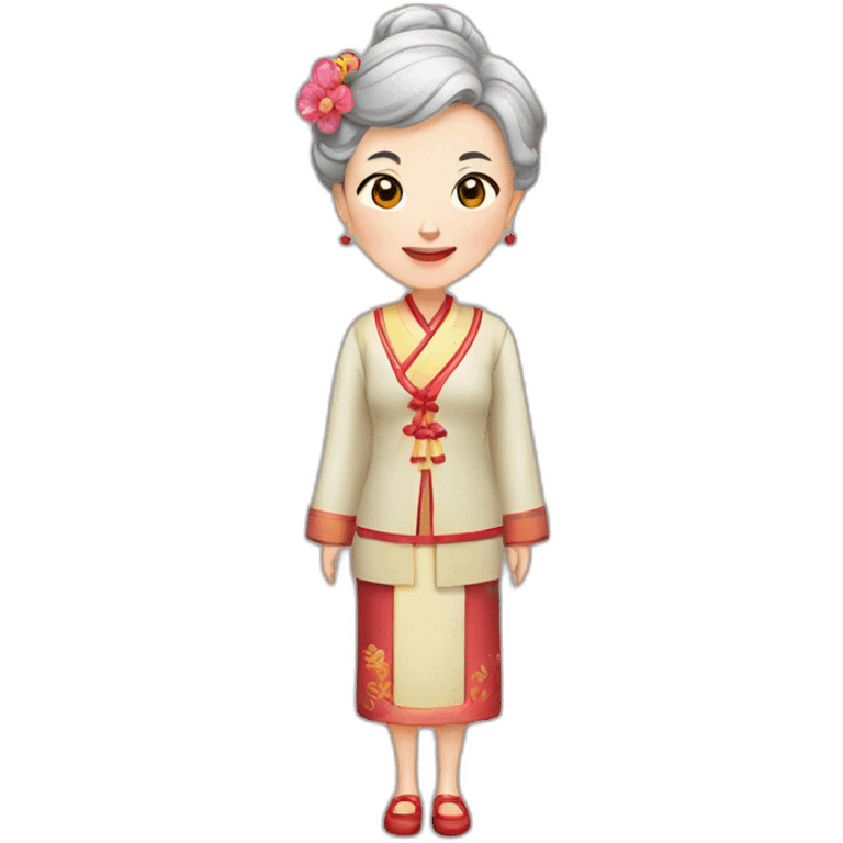 Chinese senior lady wdress traditiona Chinese emoji