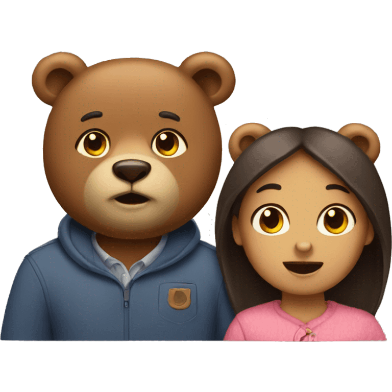 Two bears as a couple emoji