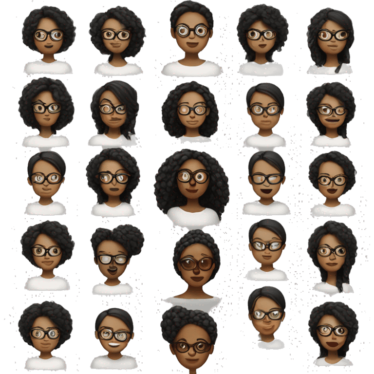 Women with glasses, and strange hairstyles, but very beautiful  emoji