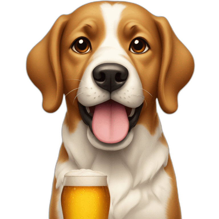 Dog with beer emoji