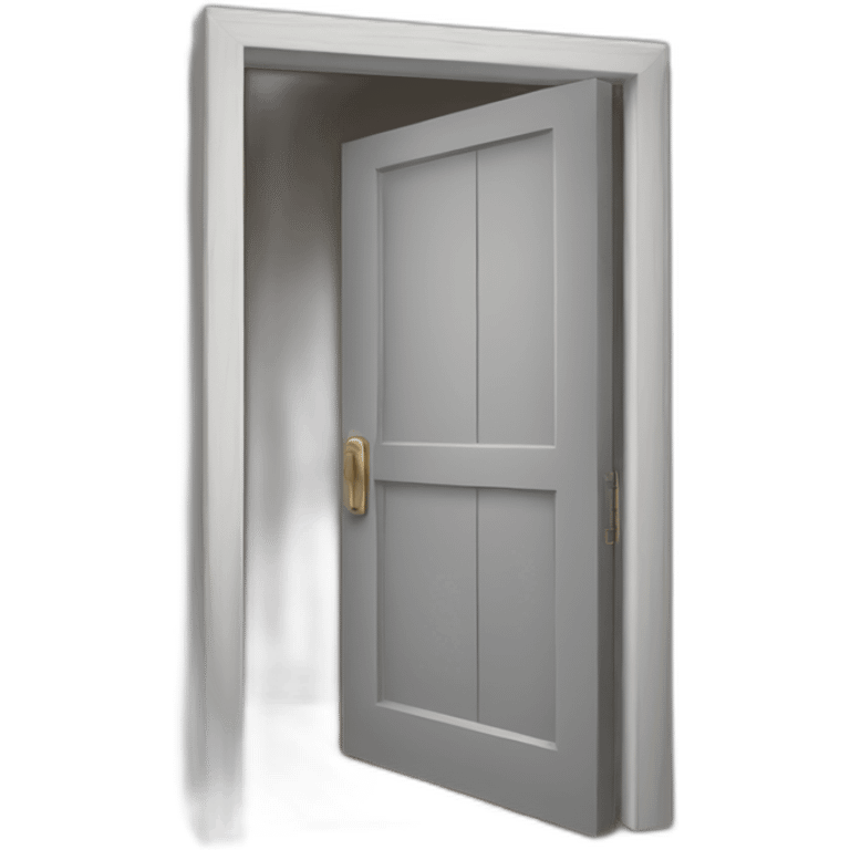 open door wood color gray perpective emoji